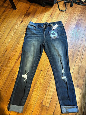 Indigo Rein Recycled Denim Mid Rise Ankle Jeans Blue Waist 13/30